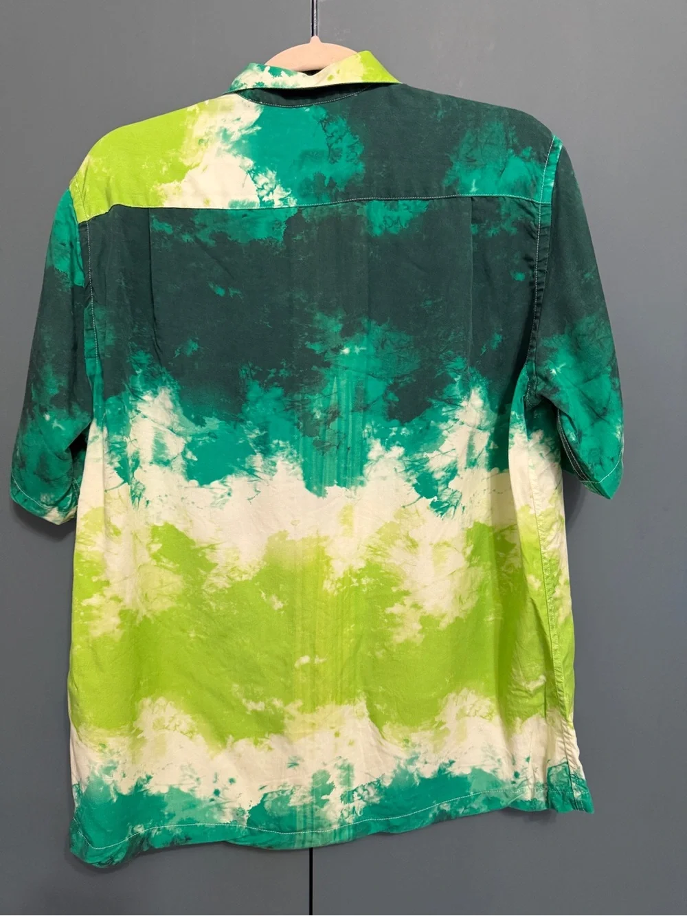 Portuguese Flannel Tie Dye Shirt Green size M - Picture 5 of 7